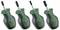 Four green Bosch screwdrivers with different tips: PH1, PH2, SL4, SL5.5, on a white background.
