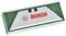 A craft knife blade set in a transparent box. The blades are silver-coloured and marked with the red logo of a well-known tool brand.