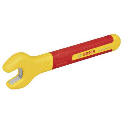 Open yellow and red Bosch adjustable spanner, suitable for professional applications.