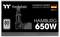 Thermaltake Power Supply, 650W, 'German Series', 'Designed in Germany', ATX 3.1, 80 Plus 230V EU certified. Image of Hamburg.
