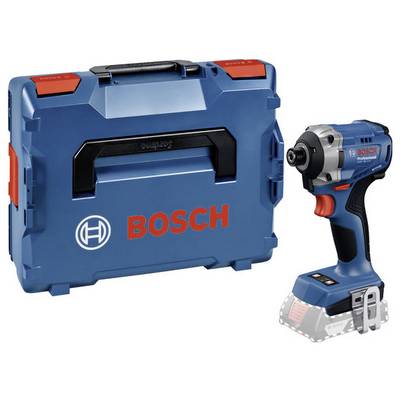 Cordless drill with transport case by BOSCH in Blue and Red. The cordless drill has an ergonomic design for comfortable working.