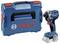 Cordless drill with transport case by BOSCH in Blue and Red. The cordless drill has an ergonomic design for comfortable working.