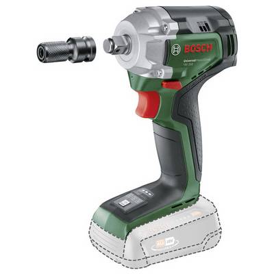 Hammer drill with a red switch, green-black grip, silver head, and removable attachment.