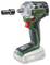 Hammer drill with a red switch, green-black grip, silver head, and removable attachment.