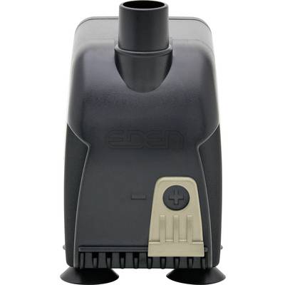 A black and beige aquarium water pump with a cylindrical outlet on top and a control knob for adjusting flow.