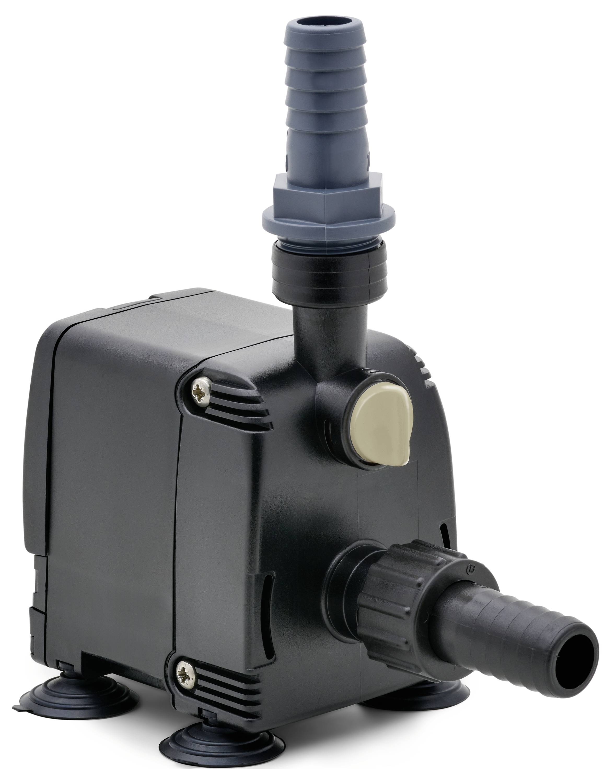 'Aquarium pump with suction cups and adjustable nozzles for water flow control.'