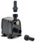 A compact black water pump with two detachable hose connectors, displaying its modular design for flexible water management solutions.