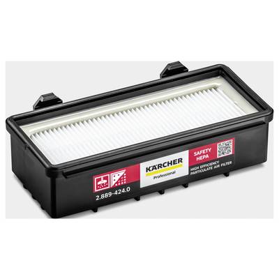 Kärcher HEPA Filter, rectangular, with label 'SAFETY HEPA High Efficiency Particulate Air Filter', black border.