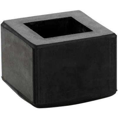 A massive, black, cube-shaped object with a square opening on its upper surface.