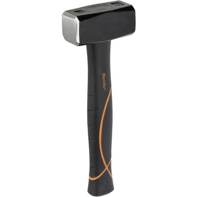 Hammer with a black, ergonomic handle and metallic head. Suitable for heavy-duty work.