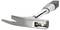 Metal hammer with an ergonomic handle, curved claw for nail removal, and smooth striking surface for hammering.