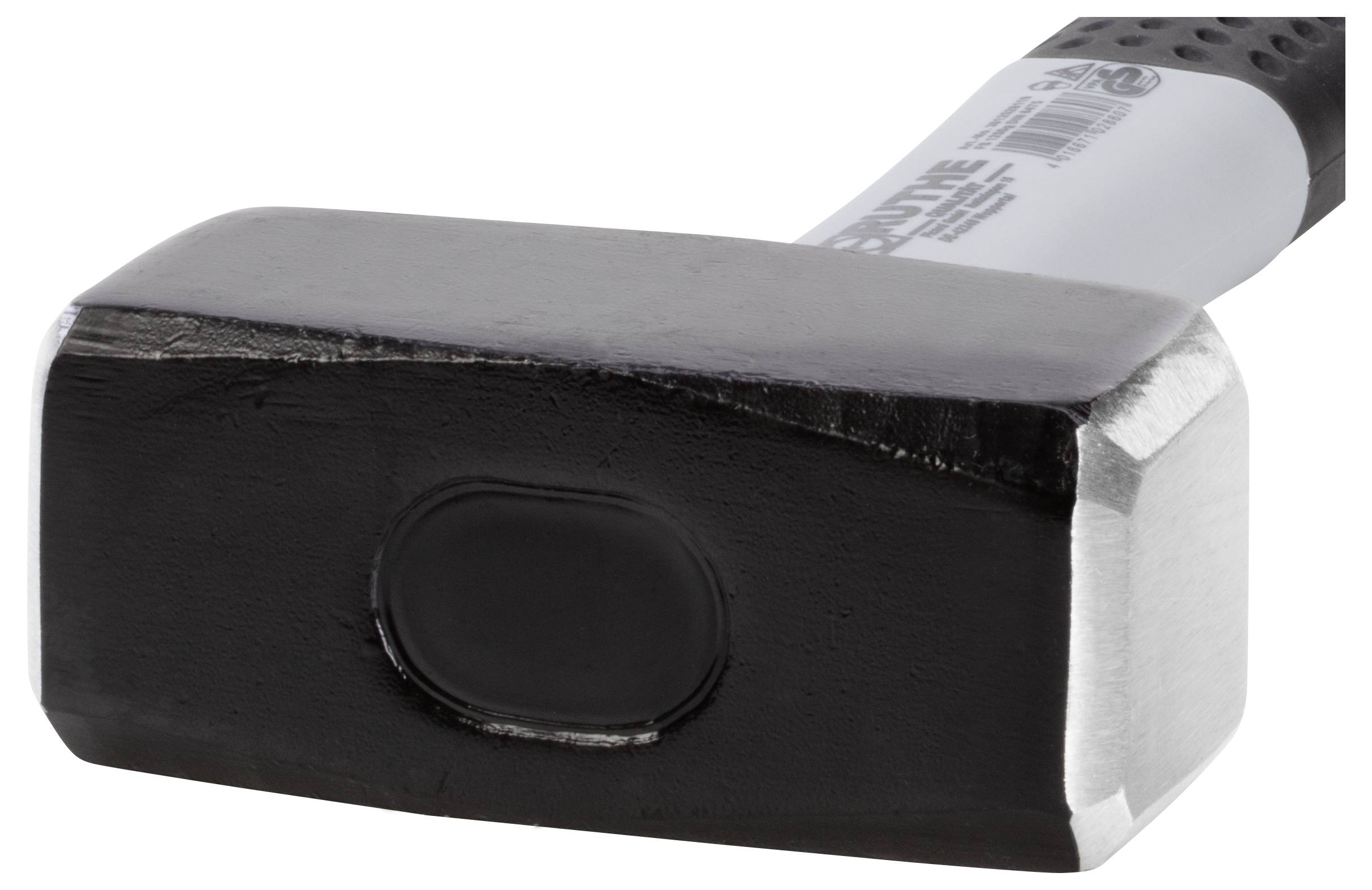 A heavy hammer with a black head and silver handle, suitable for construction work or heavy-duty strikes.