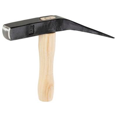 A carpenter's hammer with a wooden handle and a black, tapered metal head.