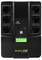 Black uninterruptible power supply (UPS) with six socket outlets, USB ports, and green LCD display, showing 23 degrees.