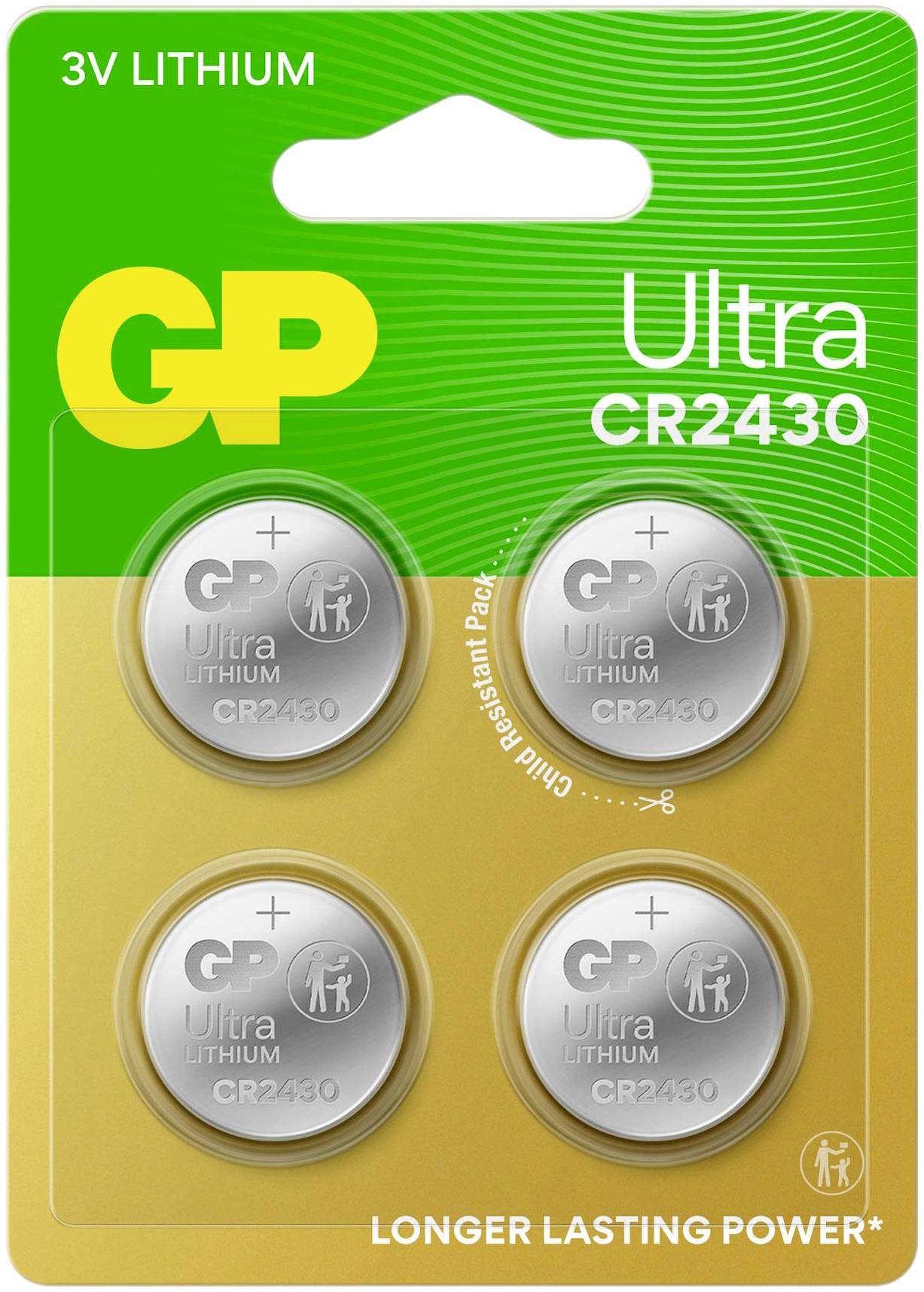 GP Button cell CR 2430 3 V 4 pc(s) 275 mAh Lithium Ultra