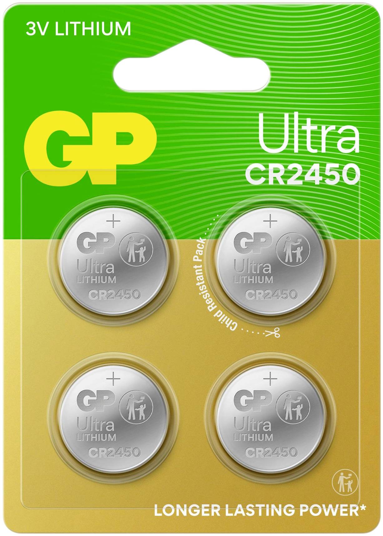 GP Button cell CR 2450 3 V 4 pc(s) 540 mAh Lithium Ultra