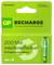Packaging of four rechargeable AA batteries, "Rechargeable 200 times", "5x longer life", capacity 2100 mAh.