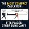 'Smallest cartridge pistol, Siligun: 10 cm, traditional: over 51 cm. Fits in places other pistols cannot reach.'