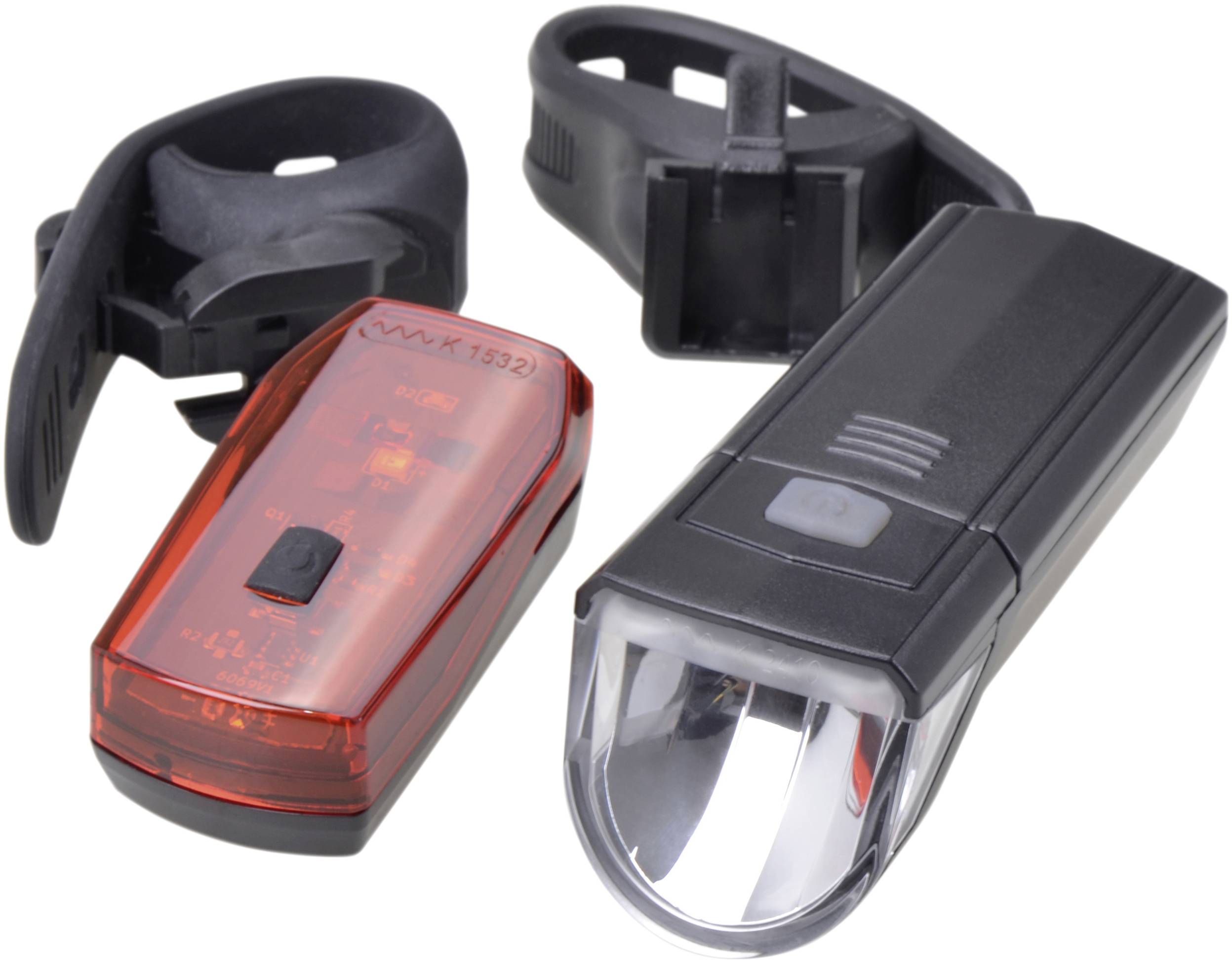 Filmer Bike light set 30 LUX LED (monochrome) battery-powered Black