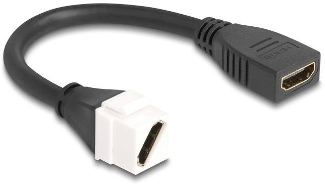 Delock HDMI Cable HDMI-A socket 0.2 m White, Black 90326 8K UHD, gold plated connectors HDMI cable