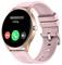 A smartwatch with a pink strap displays an incoming call from '18800005555' on the screen, with a green answer button and a red decline button.