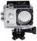 A waterproof action camera in a transparent casing, perfect for capturing footage underwater or in challenging conditions.