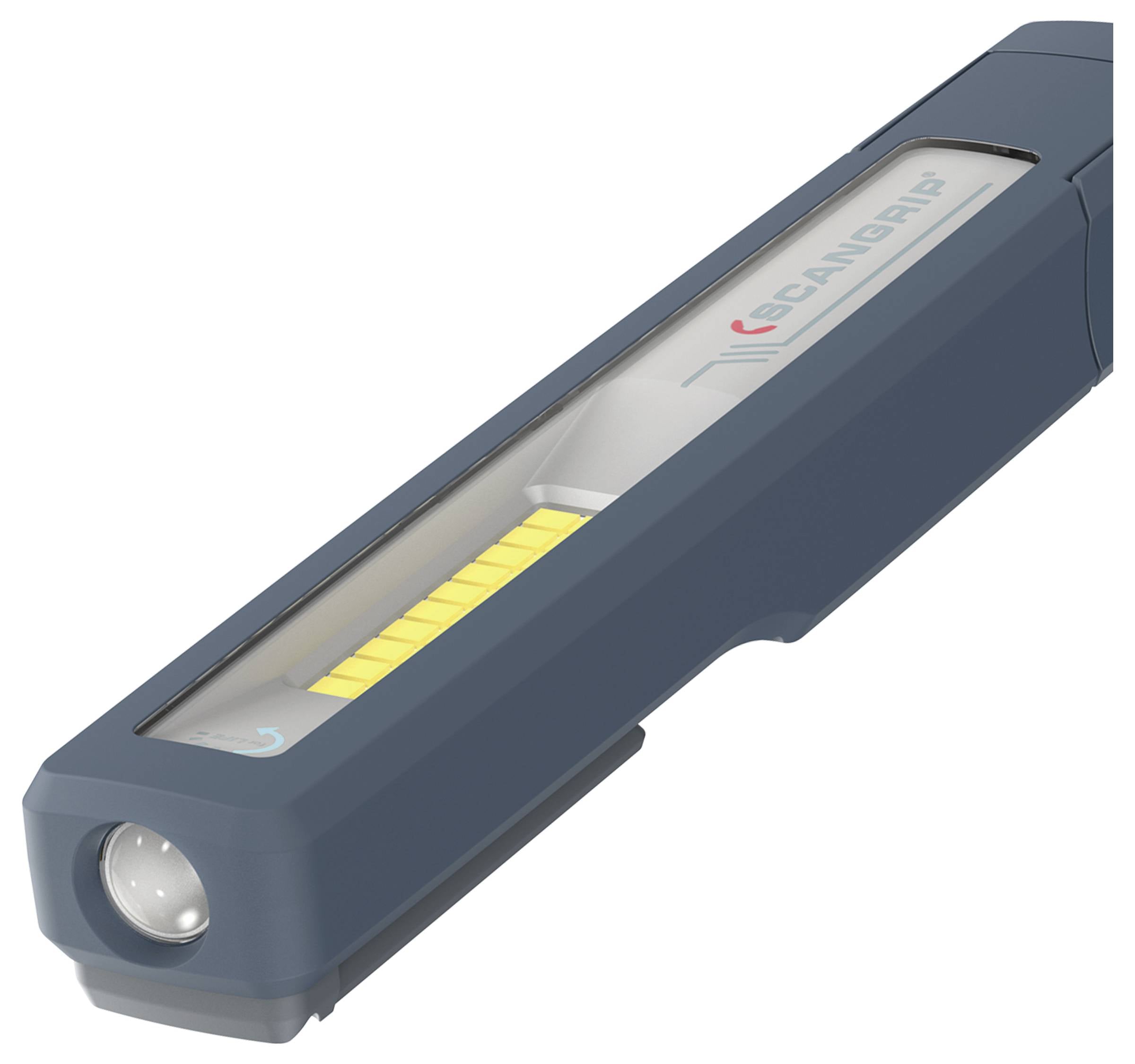 Portable LED work lamp with a blue housing and slim design, suitable for precise illumination in craft applications.