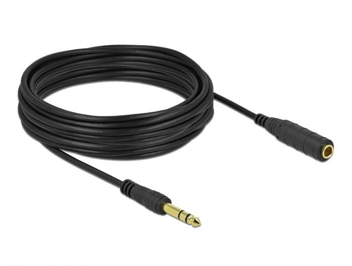 Delock 86766 Jack Audio/phono Cable [1x Jack plug 6.35 mm - 1x Jack socket 6.35mm] 10 m Black-2