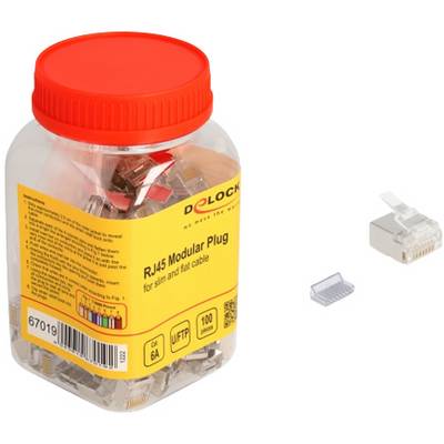 Delock 67019 RJ45 modular plug CAT.6A for slim and ribbon cables 100-pack 67019 Plug White 1 pc(s)-3