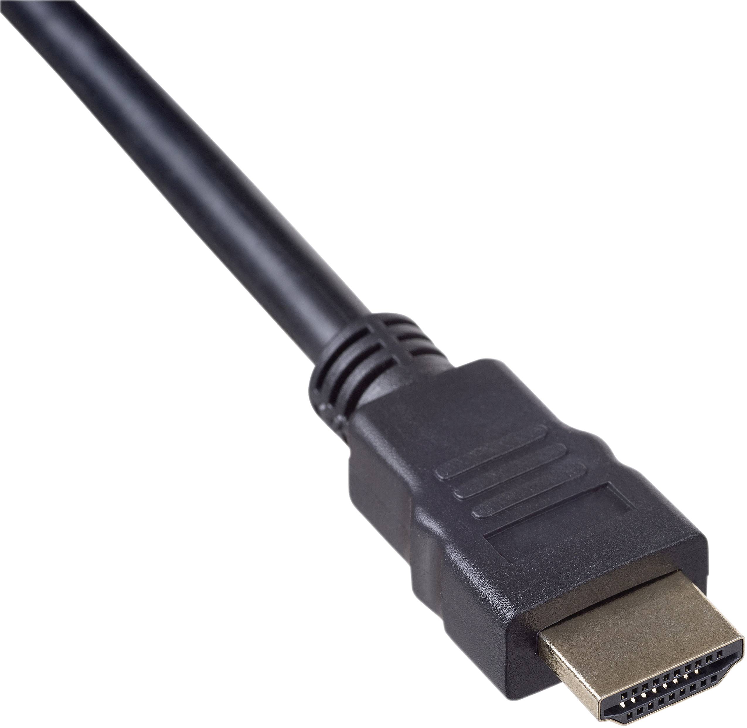 A black HDMI cable with a standard plug at the end, suitable for connecting audio and video devices.