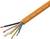 An orange electrical cable with various colored exposed wires at one end, labeled 'H07RN-F 450/750V 5G2.5mm²'.