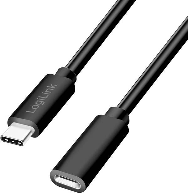 LogiLink USB-C cable USB 2.0 USB-C® plug, USB-C® socket 1.00 m Black CU0210