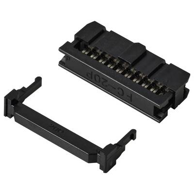 TRU COMPONENTS TC-13537792 Pin connector + strain relief Contact spacing: 2.54 mm Total number of pins: 20 No. of rows: -1