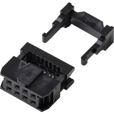 'A black plastic connector with an 8-pin socket and a detachable clip above, likely for securing a cable connection.'