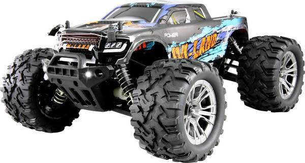 Amewi M-Land Blue Brushed 1:16 RC model car for beginners Electric Monster truck 4WD RtR 2,4 GHz