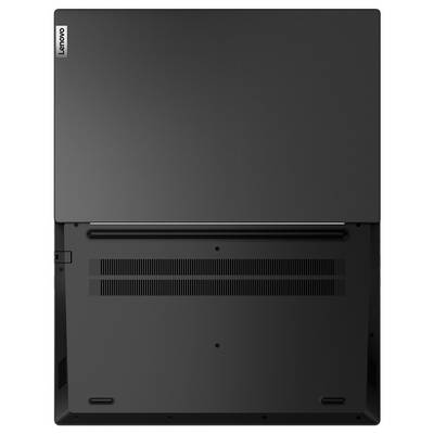 Laptop underside with ventilation slots and Lenovo logo in the top left corner.