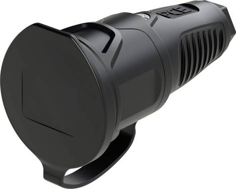PC Electric 2521-ss Safety mains socket Solid rubber  250 V Black IP54