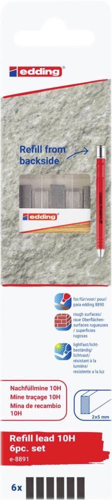 Edding 10H Graphit 6er-Blister 4-8891-6-2097 Replacement tip Black 1 Set