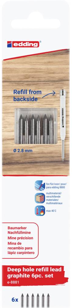 Edding Garphit 6er-Blister 4-8881-6-2112 Replacement tip Black 1 Set-0