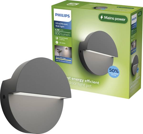 Philips LED Valor 929004140601 LED outdoor wall light LED (monochrome) 8.6 W Anthracite