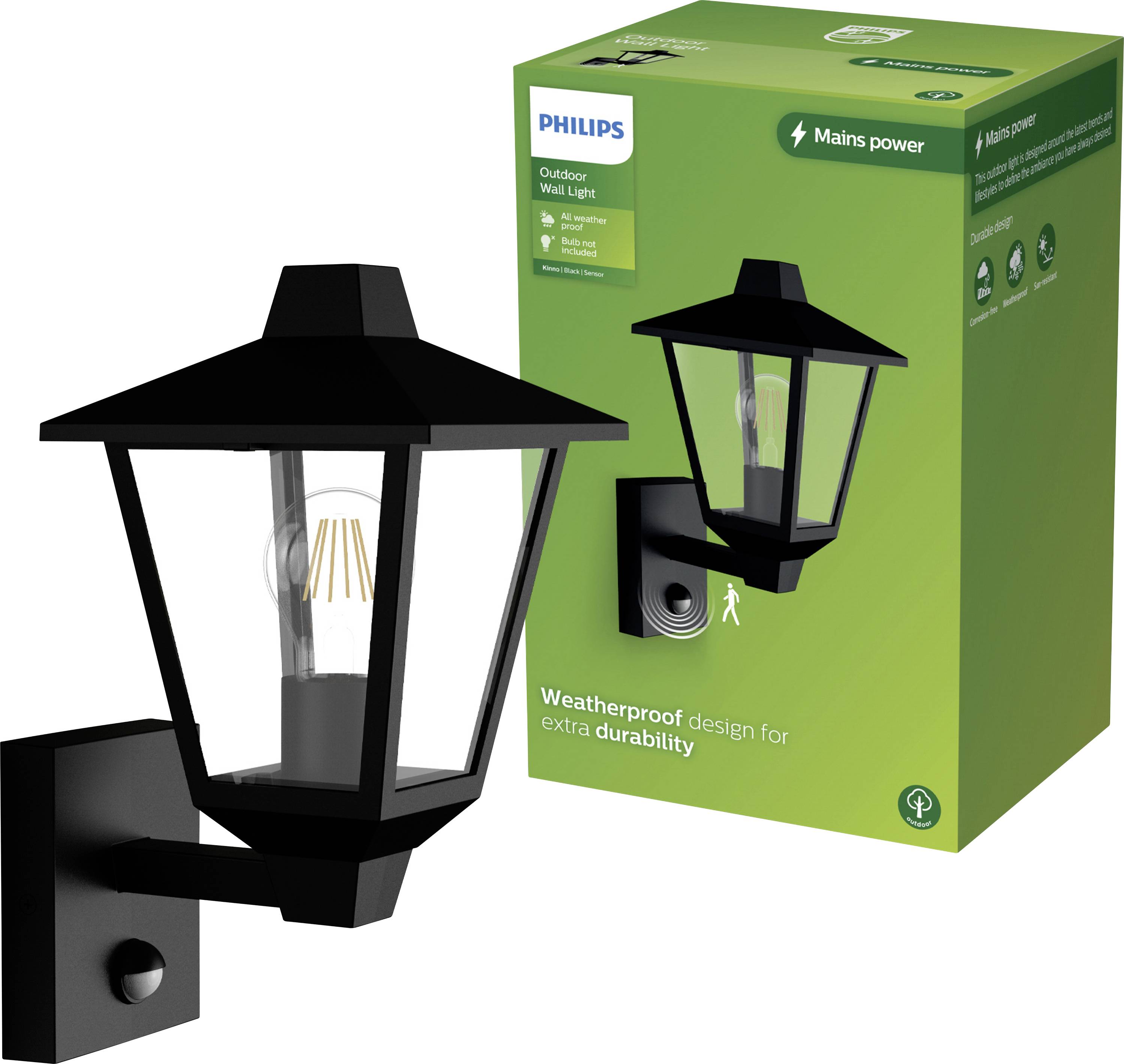 Philips LED Kinno 929004141401 Outdoor wall light E-27 Black