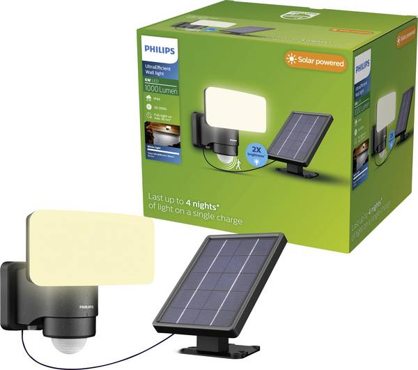 Philips LED Tylus 929004632301 Solar outdoor wall light ( + motion detector) LED (monochrome) 6 W Black