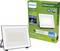 'Philips LED Outdoor Floodlight' and packaging. Highlighted: energy-efficient, long-lasting lighting, 50% less energy consumption.