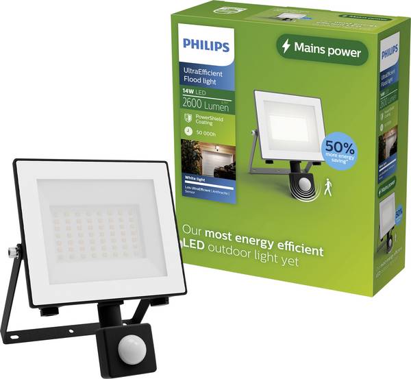 Philips LED Lois 929004643201 LED outdoor floodlight (+ motion detector) 14 W Colours (LEDs): Warm white