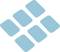 Six blue rectangles arranged diagonally to form a pattern.