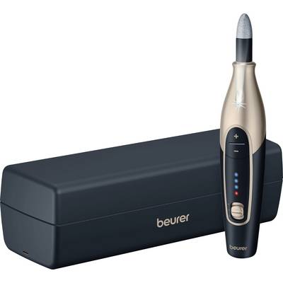 Electric manicure/pedicure set with a glossy tip and LED display. Available in black and bronze colours, including a storage box.