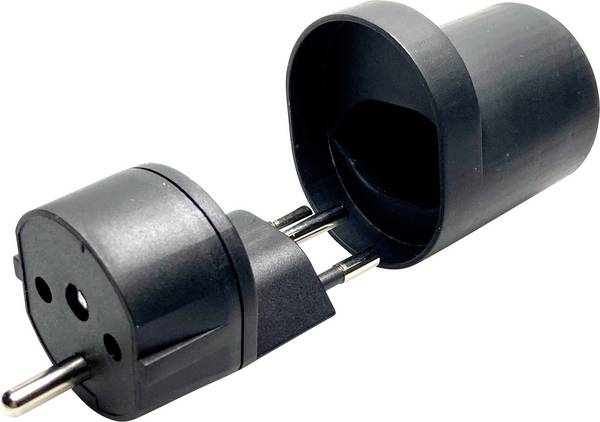 Martin Kaiser 181/sw/1 Travel adapter Fix-Adapter CH Typ 12/Schuko denzentraler Steckeransatz, IP 20, schwarz