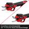Electric pruning shears with adjustable cutting capacity (28/14 mm) for thick and thin branches, Einhell brand.