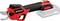 Battery-powered garden secateurs with red and black design. Suitable for cutting branches and shrubs.