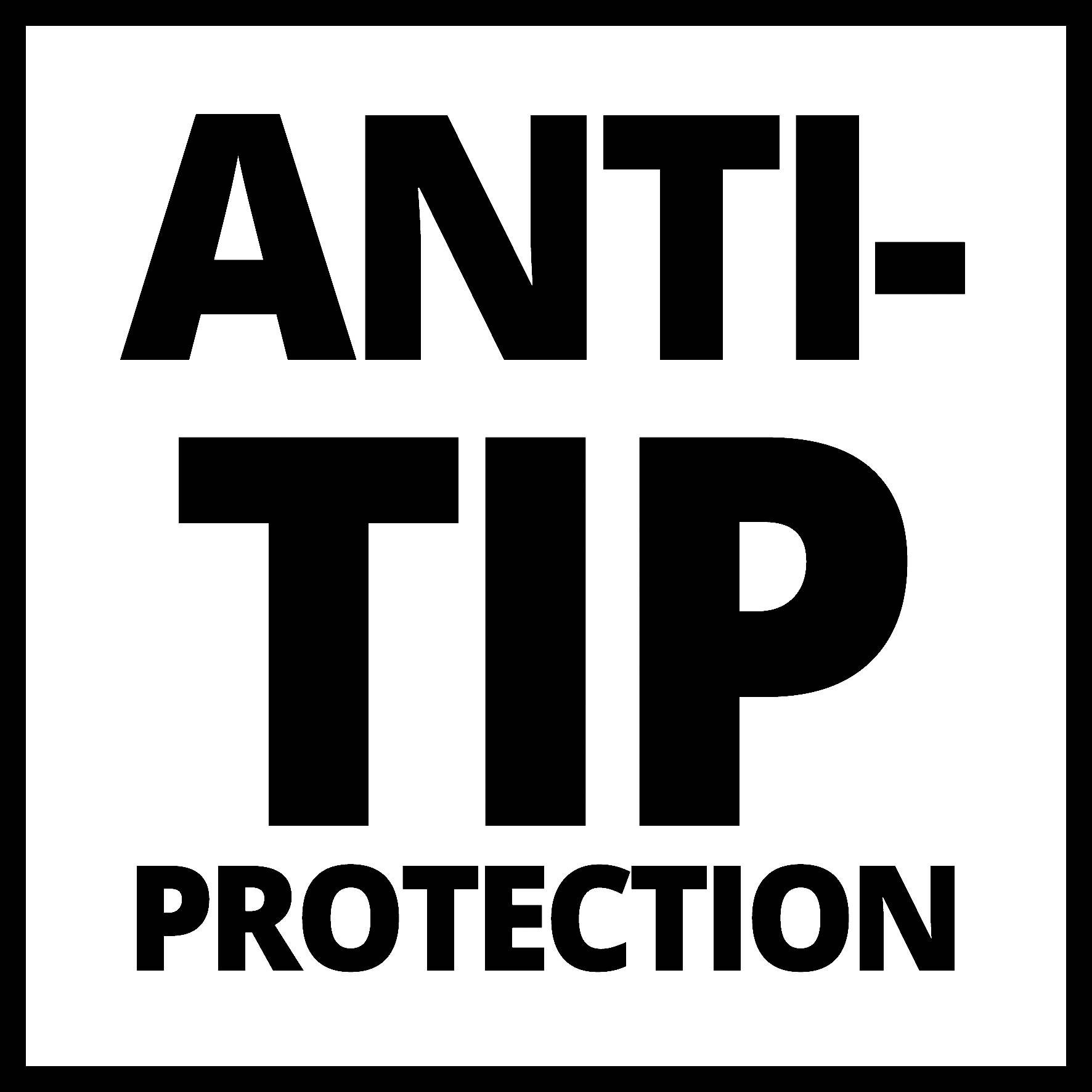 'Anti-Tip Protection' in black text on a white background.